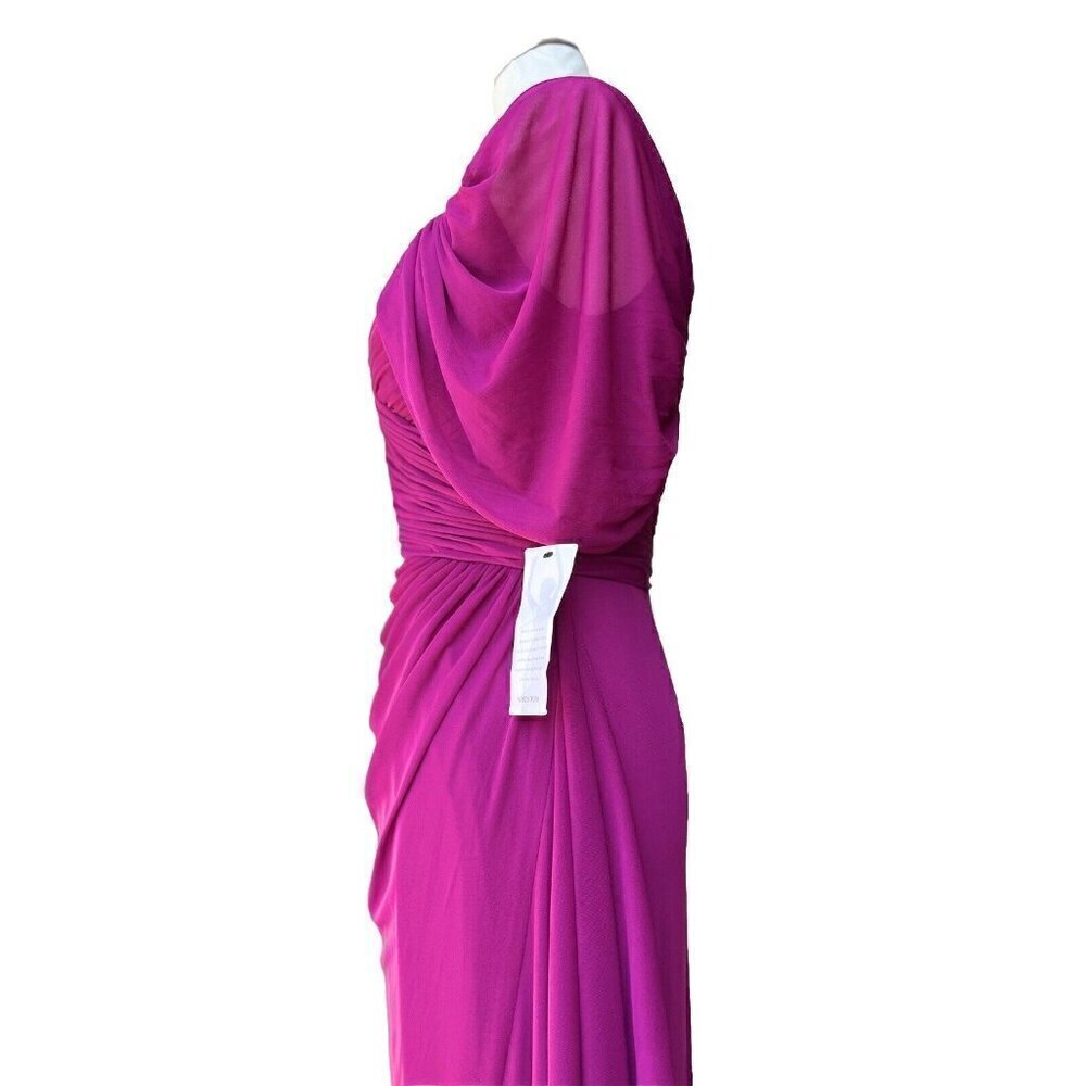 Women's Alex Evenings Shirred Mesh Gown Dress Size 6 Purple NWOT - Picture 4 of 14